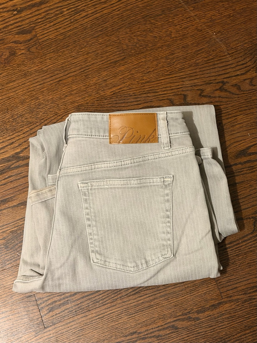 PINK Victoria's Secret Brand Woman’s Light Gray Jeans - Classic Fit